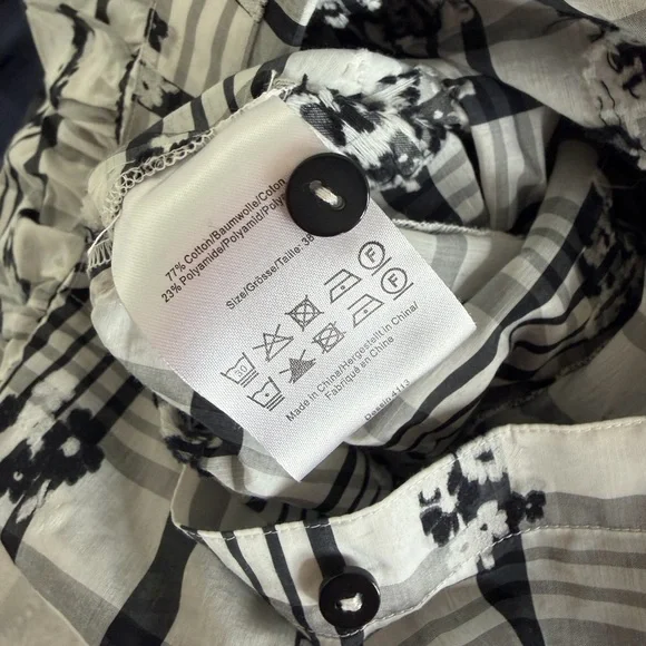 NWOT Baum und Pferdgarten Elegant Black and White Patterned Mini Dress